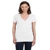 Bella + Canvas Ladies Jersey Short-Sleeve Deep V-Neck T-Shirt - WHITE - 2XL - (Style # B6035 - Original Label) view 1
