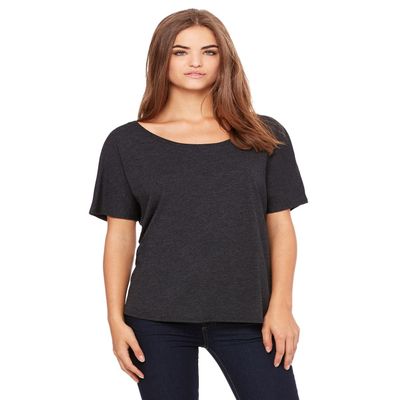 Bella + Canvas Ladies Slouchy T-Shirt - CHARCOAL/ BL TRB - S - (Style # 8816 - Original Label)