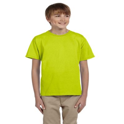 Gildan Youth Ultra Cotton 6 Oz T-Shirt - Safety Green - XS - (Style # G200B - Original Label)