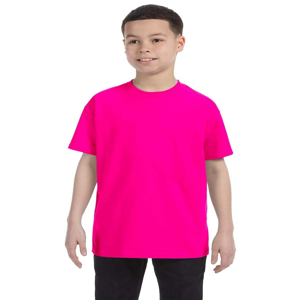 By Gildan Youth 53 Oz T-Shirt - Heliconia - XS - (Style # G500B - Original Label)