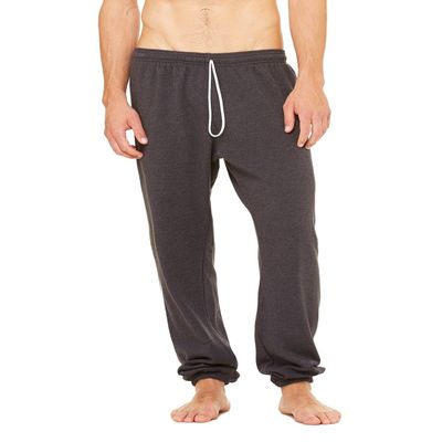 BELLA + Canvas Unisex Fleece Long Scrunch Pant - DK Grey Heather - M - (Style # 3737 - Original Label)