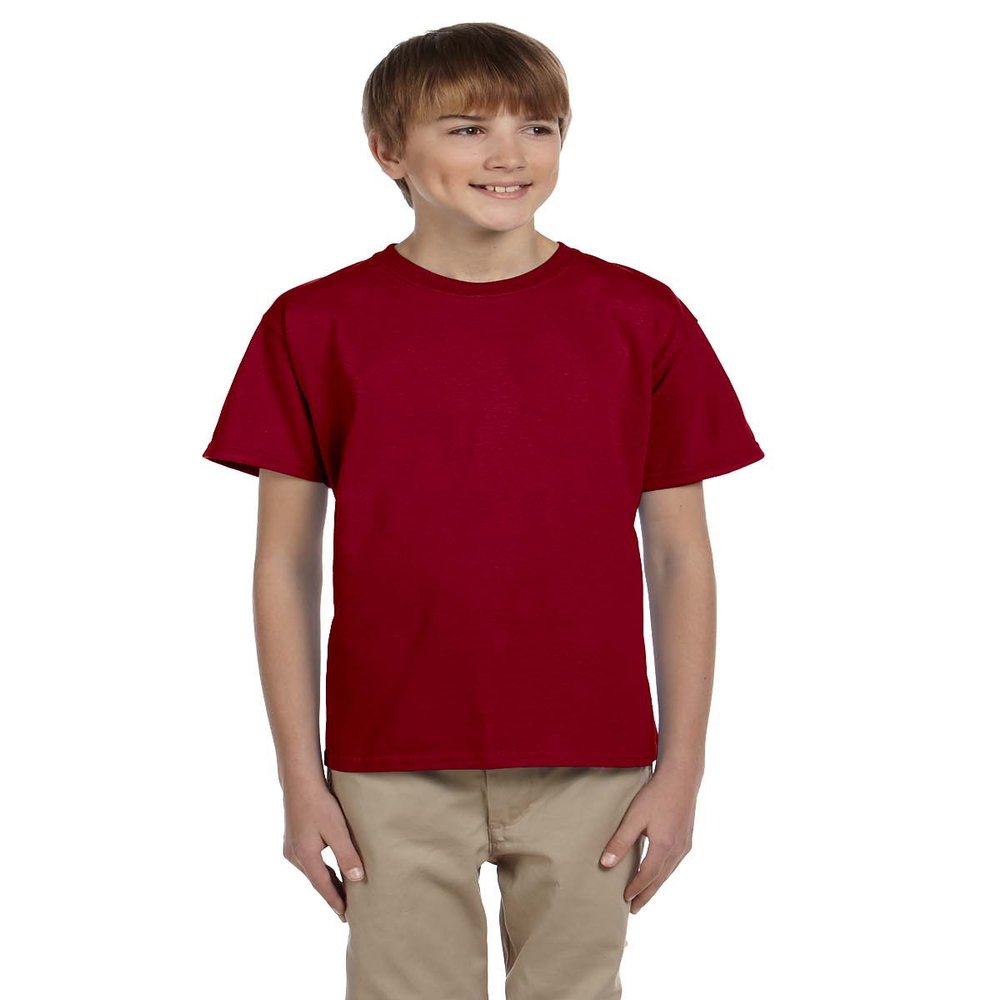 Gildan Youth Ultra Cotton 6 oz T-Shirt - Cardinal RED - M - (Style # G200B - Original Label)
