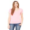 Bella + Canvas Ladies Jersey Short-Sleeve Deep V-Neck T-Shirt - NEON PINK - 2XL - (Style # B6035 - Original Label) view 1