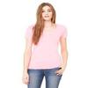 Bella + Canvas Ladies Jersey Short-Sleeve Deep V-Neck T-Shirt - NEON PINK - 2XL - (Style # B6035 - Original Label) view 2