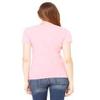 Bella + Canvas Ladies Jersey Short-Sleeve Deep V-Neck T-Shirt - NEON PINK - 2XL - (Style # B6035 - Original Label) view 3