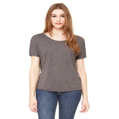 Bella + Canvas Ladies Slouchy T-Shirt - DRK GREY HEATHER - 2XL - (Style # 8816 - Original Label)