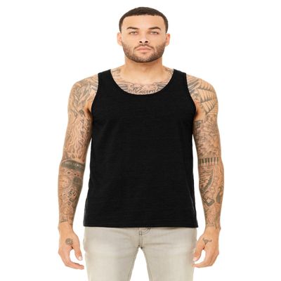 Bella + Canvas Unisex Jersey Tank - Black Heather - M - (Style # 3480 - Original Label)