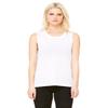 Bella + Canvas Ladies Flowy Scoop Muscle Tank - White - M - (Style # B8803 - Original Label)