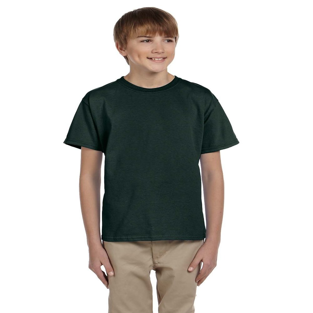 Gildan Youth Ultra Cotton 6 oz T-Shirt - Forest Green - XS - (Style # G200B - Original Label)