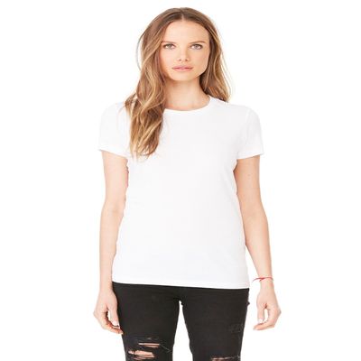 Bella + Canvas Ladies Triblend Short-Sleeve T-Shirt - SOLID WHT TRBLND - L - (Style # B8413 - Original Label)