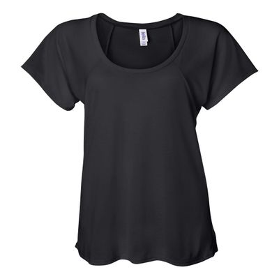By Bella + Canvas Ladies Flowy Raglan T-Shirt - Black - M - (Style # B8801 - Original Label)