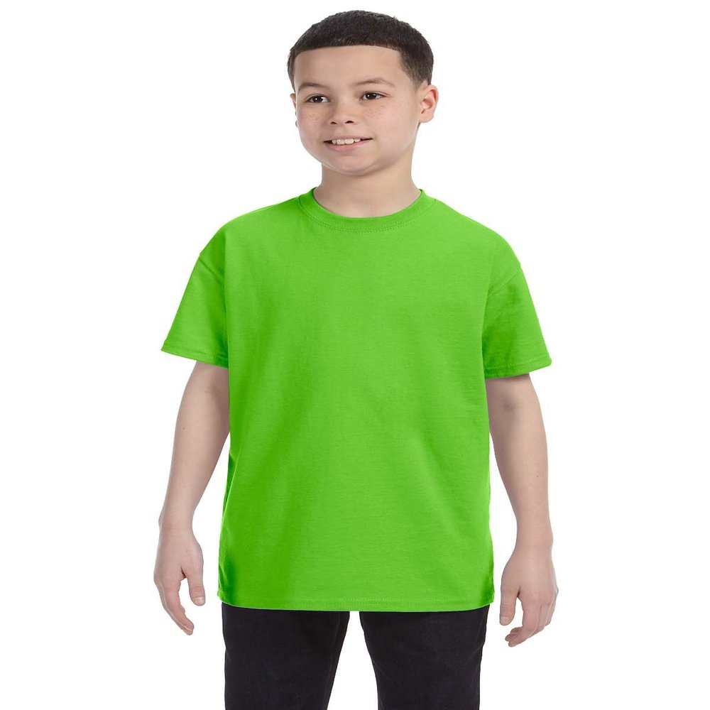 By Gildan Youth 53 Oz T-Shirt - Lime - L - (Style # G500B - Original Label)