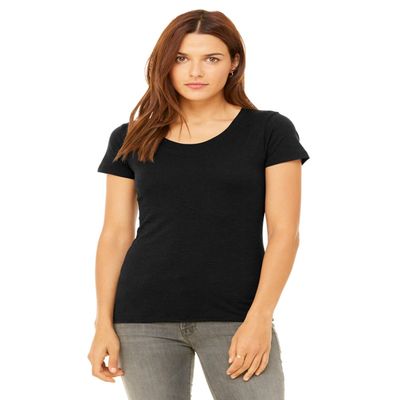 Bella + Canvas Ladies Triblend Short-Sleeve T-Shirt - Blk Hthr TRIBLND - S - (Style # B8413 - Original Label)
