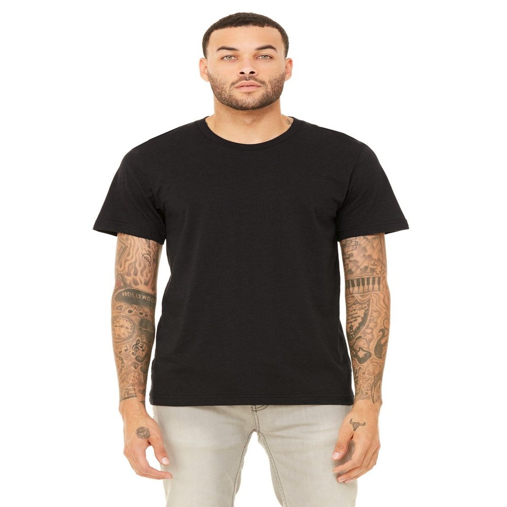 Bella + Canvas Unisex Triblend Short-Sleeve T-Shirt - BLK HTHR TRIBLND - S - (Style # 3413C - Original Label)
