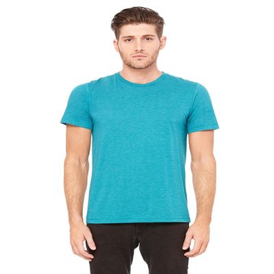 Bella + Canvas Unisex Triblend Short-Sleeve T-Shirt - TEAL TRIBLEND - XS - (Style # 3413C - Original Label)
