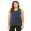 Bella + Canvas Ladies Flowy Scoop Muscle Tank - HEATHER NAVY - S - (Style # B8803 - Original Label) view 1