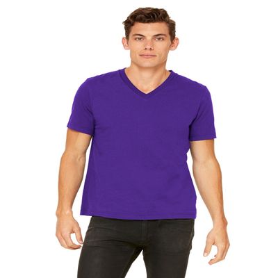 BELLA + Canvas Unisex Jersey Short-Sleeve V-Neck T-Shirt - Team Purple - S - (Style # 3005 - Original Label)