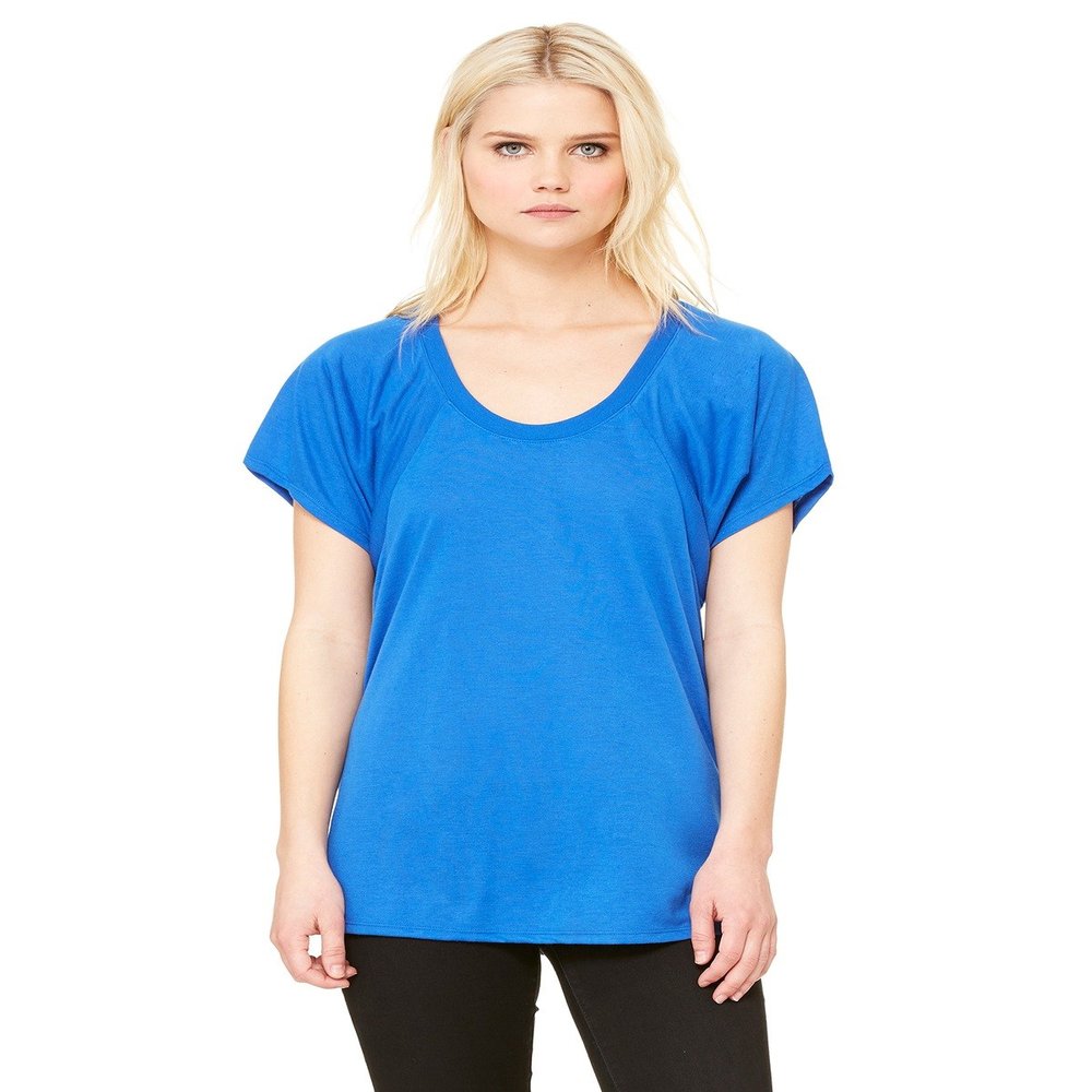 Bella + Canvas Ladies Flowy Raglan T-Shirt - TRUE ROYAL - S - (Style # B8801 - Original Label)