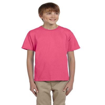 Gildan Youth Ultra Cotton 6 oz T-Shirt - Safety Pink - S - (Style # G200B - Original Label)