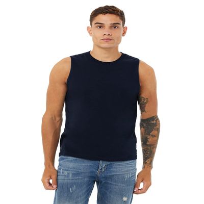 Bella Canvas Unisex Jersey Muscle Tank - Navy - XS - (Style # 3483 - Original Label)