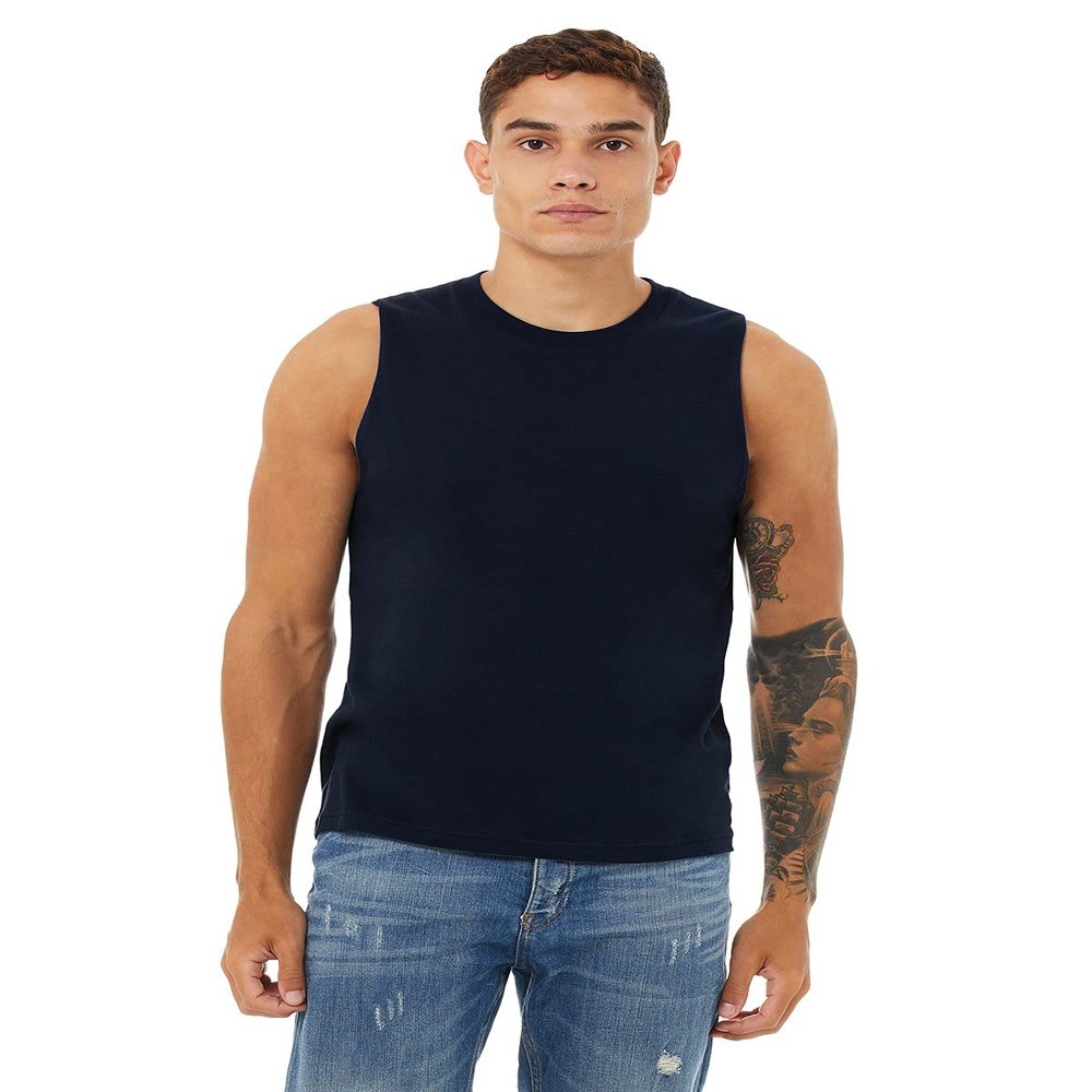 Bella Canvas Unisex Jersey Muscle Tank - Navy - XS - (Style # 3483 - Original Label)