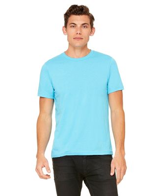 Bella + Canvas Unisex Poly-Cotton Short-Sleeve T-Shirt - NEON Blue - M - (Style # 3650 - Original Label)