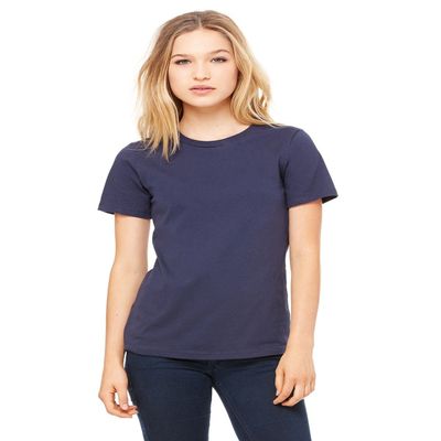 Bella + Canvas Ladies Relaxed Jersey Short-Sleeve T-Shirt - Navy - L - (Style # B6400 - Original Label)