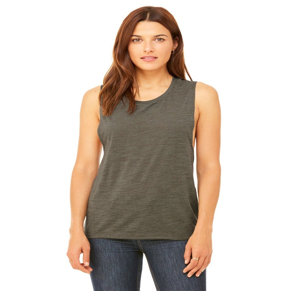 Bella Canvas Flowy Scoop Muscle Tank (B8803) Olive Slub, 2XL