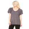 By Bella + Canvas Ladies Flowy Raglan T-Shirt - Drk Grey Heather - L - (Style # B8801 - Original Label) view 3