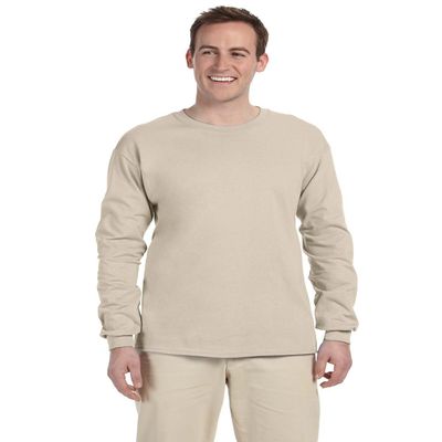 Gildan Adult Ultra Cotton 6 oz Long-Sleeve T-Shirt - Sand - 4XL - (Style # G240 - Original Label)