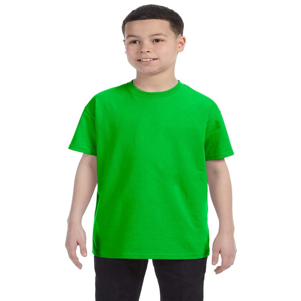 Gildan Youth 53 Oz T-Shirt - Electric Green - L - (Style # G500B - Original Label)