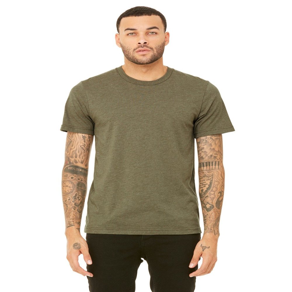 Bella + Canvas Unisex Jersey Short-Sleeve T-Shirt - HEATHER OLIVE - 4XL - (Style # 3001C - Original Label)