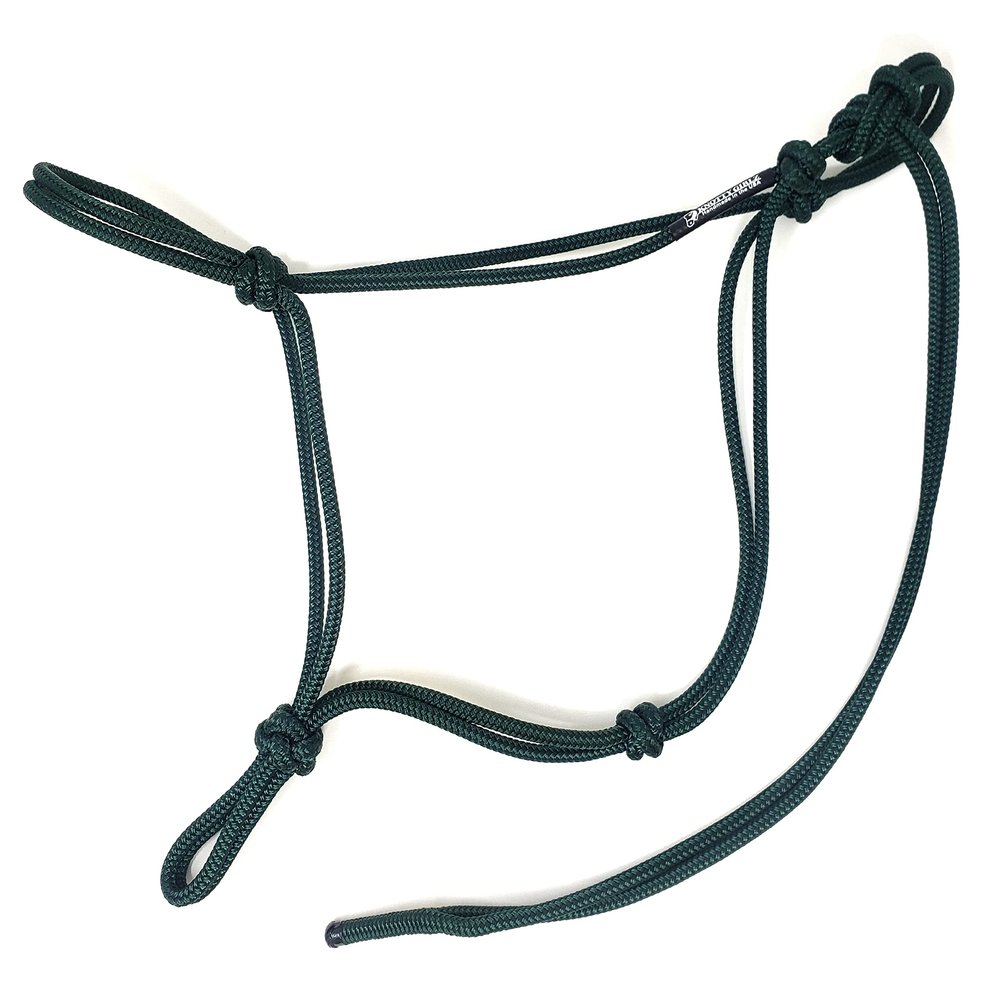 Knotty Girlz 2 Knot Rope Horse Halter (Hunter Green, Large)