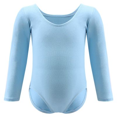 Dancina Toddler Leotard Long Sleeve Cute Ballet Gymnastics Class Lesson Dance Outfit 2T Light Blue