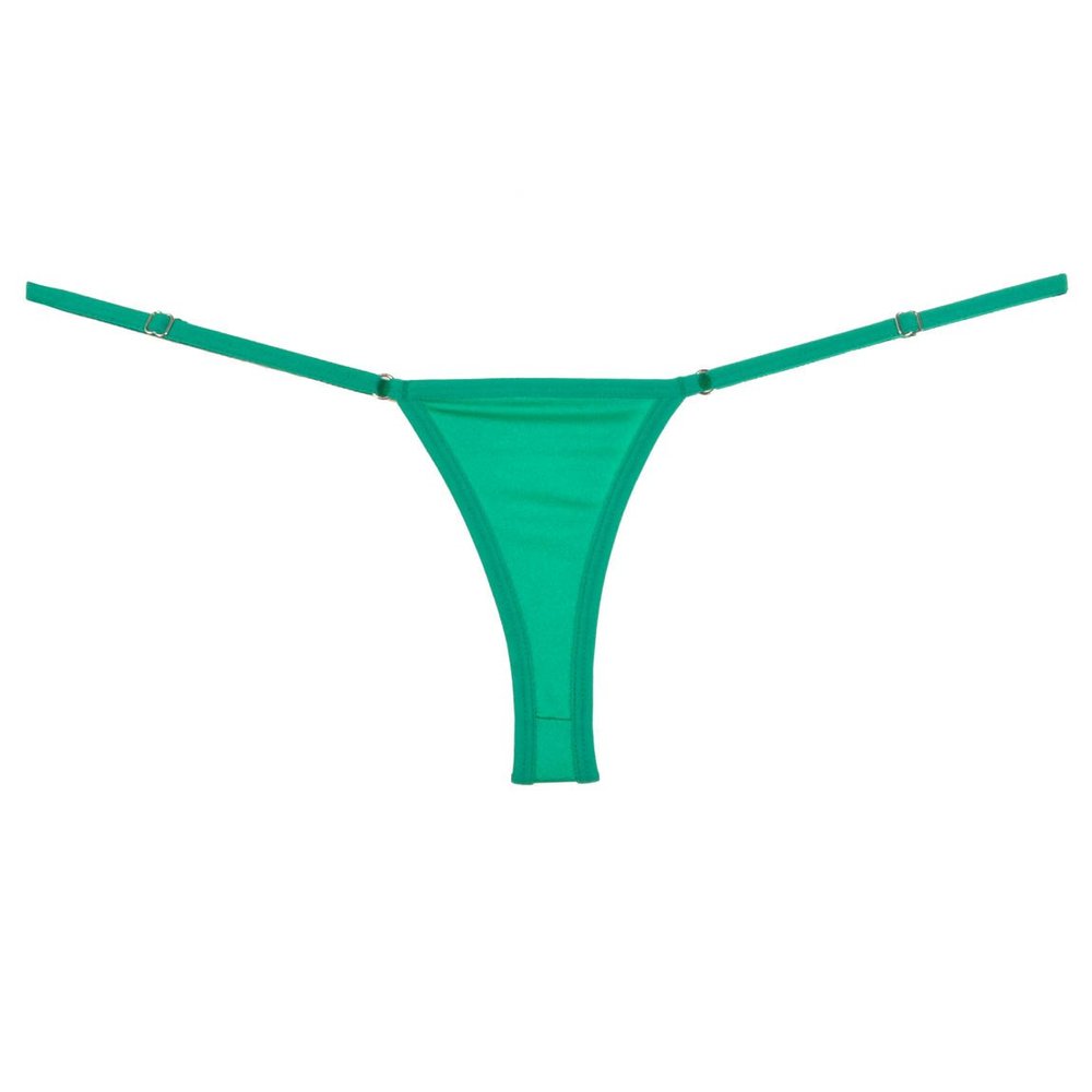 JAXFSTK Mini Bikini Micro G-String Women's Sexy Lowe Rise Adjustable Thong Fashion Tanga Lingerie Underwear Green XL