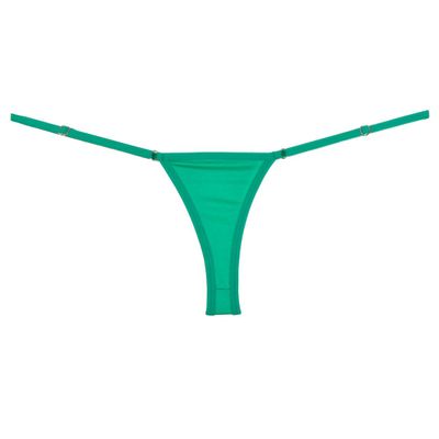 JAXFSTK Mini Bikini Micro G-String Women's Sexy Lowe Rise Adjustable Thong Fashion Tanga Lingerie Underwear Green M