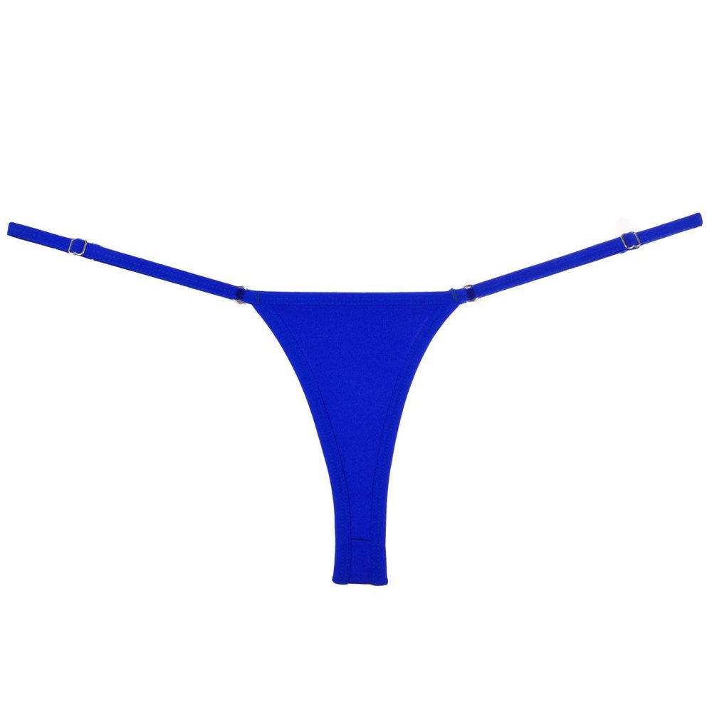 JAXFSTK Mini Bikini Micro G-String Women's Sexy Lowe Rise Adjustable Thong Fashion Tanga Lingerie Underwear Blue L