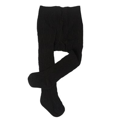 Ding-dong Baby Kid Girl Cotton Tights(Style 7, Black,2-4T)