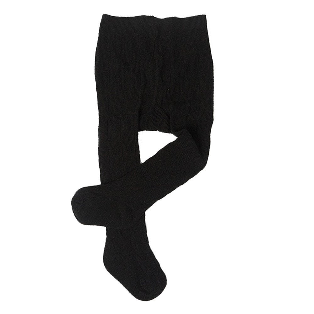 Ding-dong Baby Kid Girl Cotton Tights(Style 7, Black,2-4T)
