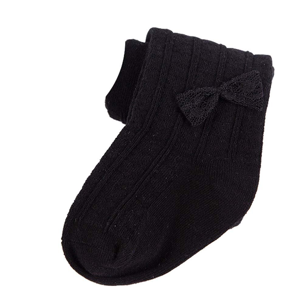 Ding-dong Baby Kid Girl Cotton Tights(Style 6, Black,2-4T)