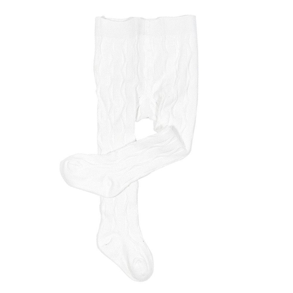 Ding-dong Baby Kid Girl Cotton Tights(Style 7, White,2-4T)