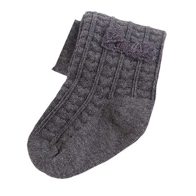 Ding-dong Baby Kid Girl Cotton Tights(Style 6, Dark Grey,2-4T)