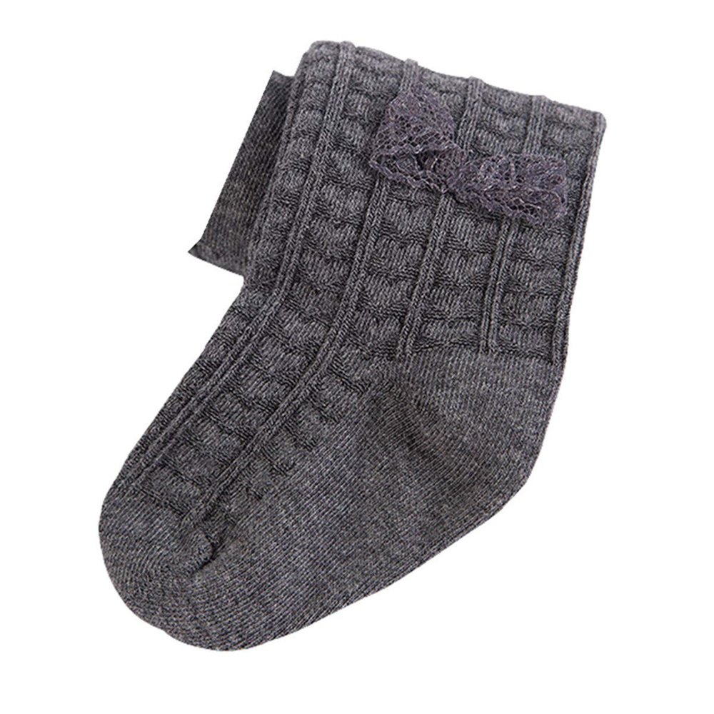 Ding-dong Baby Kid Girl Cotton Tights(Style 6, Dark Grey,2-4T)