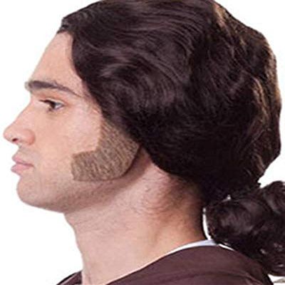 Chop Sideburns Color Black - Sepia Costume Wigs Muttonchops Colonial Patriot Human Hair Fiber Lace Back Facial Historical European #950