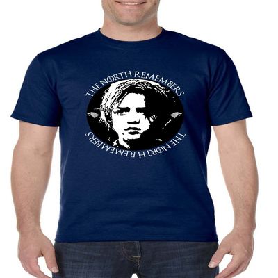 ALLNTRENDS Men's T Shirt The North Remembers Cool Trendy Tshirt (3XL, Navy Blue)