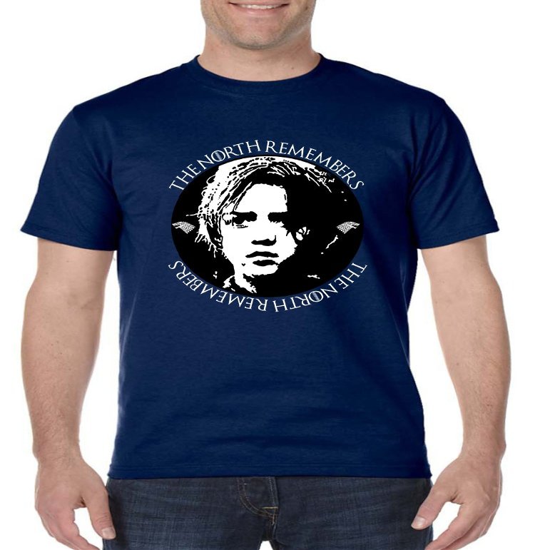 ALLNTRENDS Men's T Shirt The North Remembers Cool Trendy Tshirt (3XL, Navy Blue)