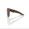 100% Centric Angular Frame Sunglasses - Durable, Lightweight Active Performance Eyewear w/Rubber Temple & Nose Grip (SOFT TACT HAVANA - Bronze PEAKPOLAR Lens) view 3