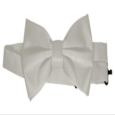 Bow-Tie is 2 1/2 Wide. Fits neck up to 20". Pre-tied. Adjustable for easy sizing.