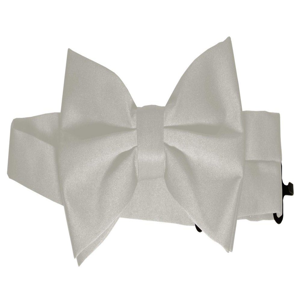 Bow-Tie is 2 1/2 Wide. Fits neck up to 20". Pre-tied. Adjustable for easy sizing.