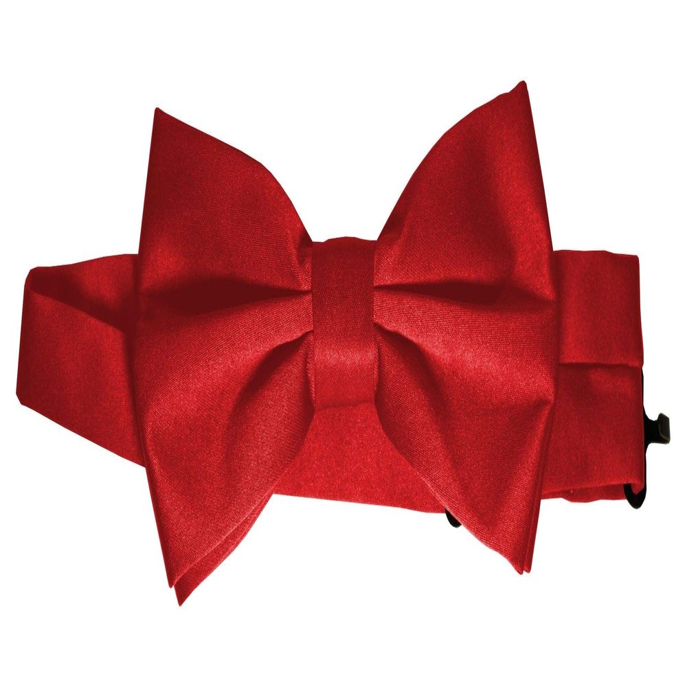 Bow-Tie is 2 1/2 Wide. Fits neck up to 20". Pre-tied. Adjustable for easy sizing.